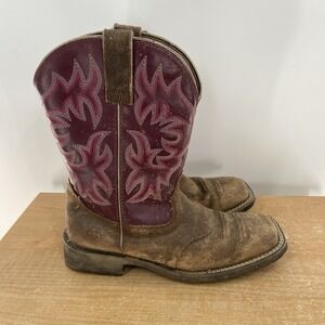 Ariat Delilah Western Boots Womens 7 B Java Burgundy Cowgirl Cowboy 10031593